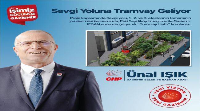 Ünal Işık'tan raylı sistem müjdesi "Gaziemir Meydan'ına tramvay projesi" 